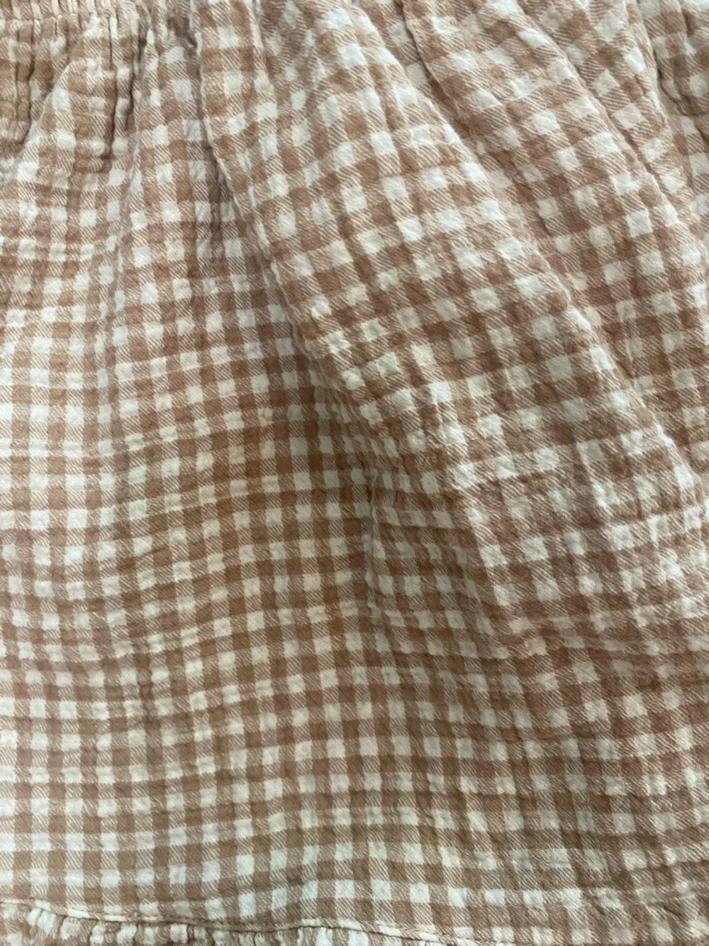 Quincy Mae Baby Girl Soft Gingham Tank Top & Bloomers Set Cream & Tan 18-24m EUC